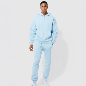 Chándales de calle de alta demanda, personalizados, de manga larga, con cordón, 2 en 1, con capucha, de corte regular, 100% algodón, unisex - Product Image 1