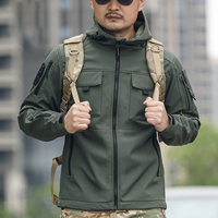Gran oferta, chaqueta táctica gruesa para hombre, con capucha, impermeable, cálida, al aire libre para senderismo, abrigo de concha para actividades de primavera y otoño