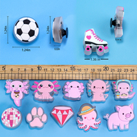 Breloques de Chaussures Personnalisées en Gros avec LED, en PVC, Bricolage, Accessoires Lumineux pour Sabots et Sandales, Fleurs de Dessin Animé, Vache Arc-en-Ciel