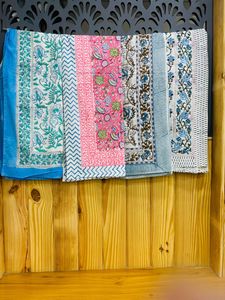 Hand Block Print Cotton <b>Sarong</b> Boho Beach Cover-Up Lightweight Hand Block Printed Beach Cover Up Sustainable Boho Resort Outfit - Product Image 2