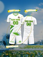 Großhandel Premium Fußball-Trikot Weiß & Grün Design Personalisierte 00 Nummer Langlebige Teamkleidung für Fußball-Liga-Spiele und Wettkämpfe