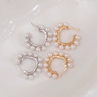 Boucles d'oreilles pendantes en perles d'eau douce de 4-4,5 mm, plaquées or, argent S925, qualité AAAA, blanches, classiques