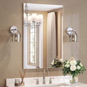Miroir sans cadre Brightify 24x36 pouces pour salle de bain, miroir mural rectangulaire en verre trempé au-dessus de l'évier, design moderne - Product Image 1