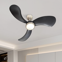 Approvisionnement d'usine Noir 36 Pouces ABS Ventilateurs Télécommandés Plafond Meilleur Ventilateur De Plafond Avec Lumières