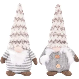 Büyük beyaz noel Gnomes süslemeleri Santa el yapımı peluş örme ayakta beyaz sakal Gnomes