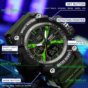 Montre SANDA 3366, montre électronique sportive tendance, montre-bracelet lumineuse étanche à la mode - Product Image 6