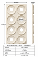 Panneau mural 3D géométrique gaufré traditionnel en PU, insonorisant, ignifuge, facile à installer soi-même, revêtement intérieur/extérieur, décoration intérieure