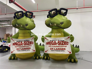 Dragón Verde Inflable Gigante Personalizado de Jenor, Escultura de Dinosaurio Inflable de Dibujos Animados con Gafas - Product Image 5