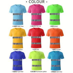 เสื้อยืดสะท้อนแสงสำหรับงานก่อสร้าง พิมพ์ลายโลโก้ตามสั่ง สำหรับช่างซ่อมบำรุง - Product Image 2