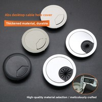 Cache-trou de câblage rond en plastique ABS électroplaqué pour meubles et armoires, idéal pour bureaux et ordinateurs, modèle 505360