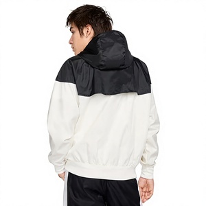 Veste coupe-vent à capuche zippée pour homme, colorblock, légère, coupe-vent, séchage rapide, vêtements d'extérieur décontractés, coupe régulière - Product Image 2
