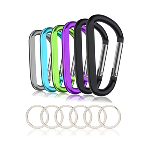 Đen bạc xanh đỏ vàng xanh caribeaner Clip 3 "inch lớn nhôm <span class=keywords><strong>D</strong></span> hình <span class=keywords><strong>d</strong></span>ạng vòng Carabiner Keychain với móc khóa phẳng - Product Image 2