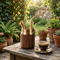 Chicha vintage en laiton et bois massif en forme de calebasse, détachable et portable, avec filtre, ensemble complet, cadeau pour homme