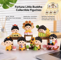 Figurine en résine décorative de collection Lucky Buddha, thème animalier de dessin animé, boîte mystère