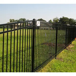 Brand new kelai security iron fence flat top design tubular steel garden fence