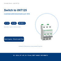 Interrupteur miniature Schneider, disjoncteur principal Acti9 IINT125 Pro 4P rail DIN 32A 125A usage industriel AC-22A