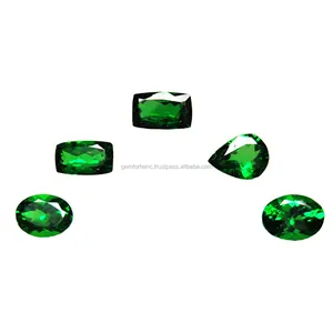 Green Garnet Cut Stone for Jewelry Making Handmade Faceted Top Quality Loose Gemstone Customized Shape Green Garnet Cut Gemstone