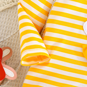 ชุดเดรสลำลองผ้าขนสัตว์ลายทางปักลายกระต่ายสุดหรูสำหรับเด็กอายุ 3-7 ปี ขายส่งจากโรงงาน เหมาะสำหรับงานปาร์ตี้ในฤดูใบไม้ร่วง - Product Image 5