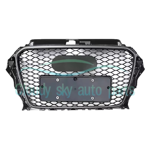 Parrilla Delantera Negra Brillante Estilo RS3 para Auto <span class=keywords><strong>A3</strong></span> S3 2013-2016, Rejilla de Parachoques de Malla de Panal para <span class=keywords><strong>A3</strong></span> S3 8V 2014 2015 - Product Image 2