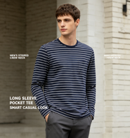 T-shirt à manches longues et col rond surdimensionné pour homme, en jersey de coton décontracté, impression numérique, blanc, écologique, respirant