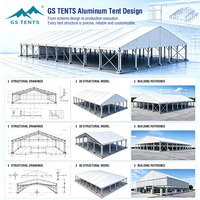 Tienda industrial ignífuga resistente estructura de membrana de techo alto pasillo de almacenamiento taller almacén temporal aislado grande