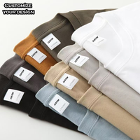 Camiseta Premium para Hombre, Personalizada, Gruesa, 100% Algodón Peinado, Estampada, Lisa, Talla Grande, Manga Corta, Cuello Redondo, Transpirable, Informal