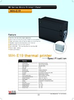Printer Thermal Mini Panel USB WH-E19 Hitam Putih untuk Dokumen, Tersedia