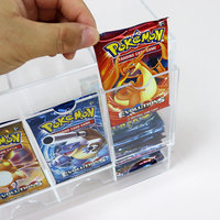 Vente en gros distributeur de cartes TCG Pokemoned en acrylique boîte de présentation de pack booster en acrylique transparent distributeur de pack booster à 6 emplacements avec couvercle