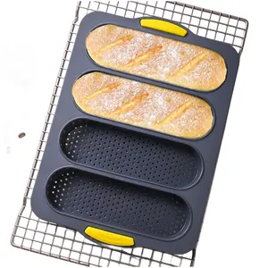 4波面包不粘法式吐司面包烤盘烤箱蛋糕模具烘焙工具硅胶长棍面包平底锅模具