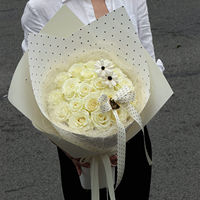 Papier Kraft à pois coréens pour emballage de fleurs, fait main, DIY, bouquet de roses, 35x50cm, matériel pour fleuriste