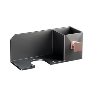 Hair Dryer Holder Wall Mount Corner Mounted Durable Spear Gray Rectangle Custom Size Bathroom Shelves - Product Image 1