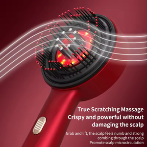 Brosse de massage du cuir chevelu à lumière rouge, appareil intelligent pour cheveux, peigne applicateur d'huile capillaire électrique rechargeable, masseur de tête, masseur du cuir chevelu - Product Image 5