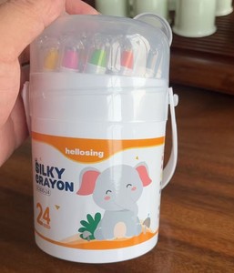 Crayons de cire lavables non toxiques pour <span class=keywords><strong>peinture</strong></span>, crayons de couleur soyeux en boîte avec poignée pour le dessin - Product Image 5