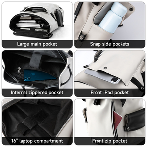 Mochila vegan in pelle vintage teenager <span class=keywords><strong>zaino</strong></span> scuola quotidiana <span class=keywords><strong>zaino</strong></span> per laptop per ragazzi faux pu pelle uomo <span class=keywords><strong>zaino</strong></span> - Product Image 4