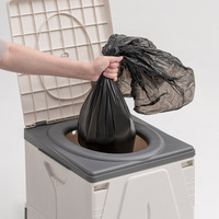 Toilette pliante portable de camping, toilette de voyage compacte et robuste avec sac de rangement pour les activités de plein air, la voiture, la randonnée et les situations d'urgence
