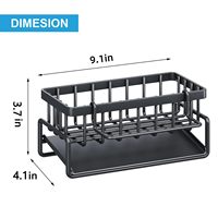 Support de rangement en métal antirouille pour évier de salle de bain, porte-savon, porte-éponge, porte-brosse à vaisselle, organisateur d'évier avec plateau d'égouttement