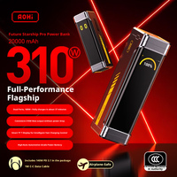 Batterie externe Aohi 310W Starship Pro haut de gamme, 20000 mA, grande capacité, avec écran, charge super rapide bidirectionnelle, alimentation mobile