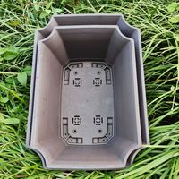 Pot à bonsaï en plastique rectangulaire à grande paroi mince de 37.4cm avec coin incurvé