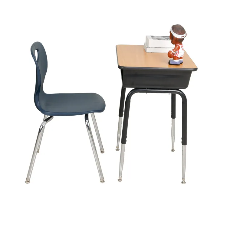 Mobili per la scuola tavolo da studio regolabile in altezza per sedia da scrivania universitaria per adulti in legno OEM ODM mobili moderni per la scuola di seconda mano