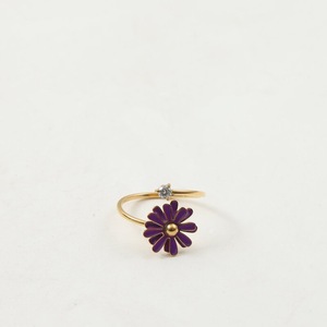 Anello Antistress di Lusso a Forma di Margherita <span class=keywords><strong>per</strong></span> Donne, Anello Impilabile in Acciaio Inossidabile, Anello Aperto con Zirconia Cubica - Product Image 1