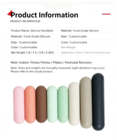 Haltères en silicone YYJS, mini barres de fitness antidérapantes et résistantes à la saleté, poids pour les mains pour l'entraînement à domicile, le Pilates et le renforcement des bras