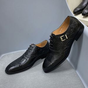 Chaussures habillées classiques en cuir véritable XuanWu 2026 pour hommes, motif graffiti, à enfiler, tendance automne, gaufrage élégant - Product Image 4