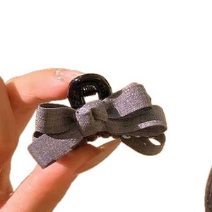 Korean style grey <b>bow</b> princess hairstyle small claw <b>clip</b> women's high-end retro bangs <b>clip</b> fluffy hair <b>clip</b> - Product Image 5