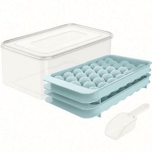 Molde para Hacer Bolas de Hielo Redondas Mini, de Plástico Libre de BPA, con Tapa y Recipiente, Pala para Hielo, Producto Más Vendido - Product Image 4