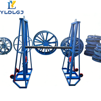 YILI Support de dévidage de câble robuste 10 tonnes, à double freinage, hydraulique, avec élévateur de tambour large en acier soudé, pour usage industriel