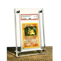 Cadre de présentation en acrylique transparent pour cartes gradées, compatible avec les slabs de cartes de sport et Pokémon, support de bureau horizontal, montage facile