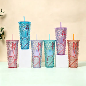 Shang Kou Ai Plastic Straw Cup 710ml Reusable Portable Drinkware For Party Adult Use - Product Image 3