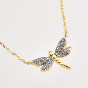 قلادة من الفواماي الفضية بالزركون والحشرات الماسية للنحل وقلادة على شكل حرف الشم - Product Image 5