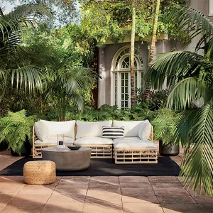 Außen terrasse Gartenmöbel Wohnzimmer runder moderner Luxus-Couch tisch