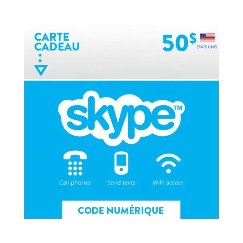 Skype $50 Prepaid Egift Card